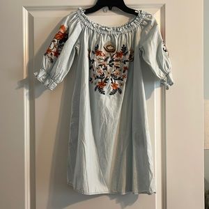 Sadie & Sage Off the Shoulder embroidered boutique Dress
